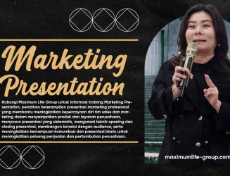 Hubungi Maximum Life Group untuk informasi training Marketing Presentation, pelatihan keterampilan presentasi marketing profesional yang membantu meningkatkan kepercayaan diri tim sales dan marketing dalam menyampaikan produk dan layanan perusahaan, menyusun presentasi yang sistematis, menguasai teknik opening dan closing presentasi, membangun koneksi dengan audience, serta meningkatkan kemampuan komunikasi dan presentasi bisnis untuk meningkatkan peluang penjualan dan pertumbuhan perusahaan.